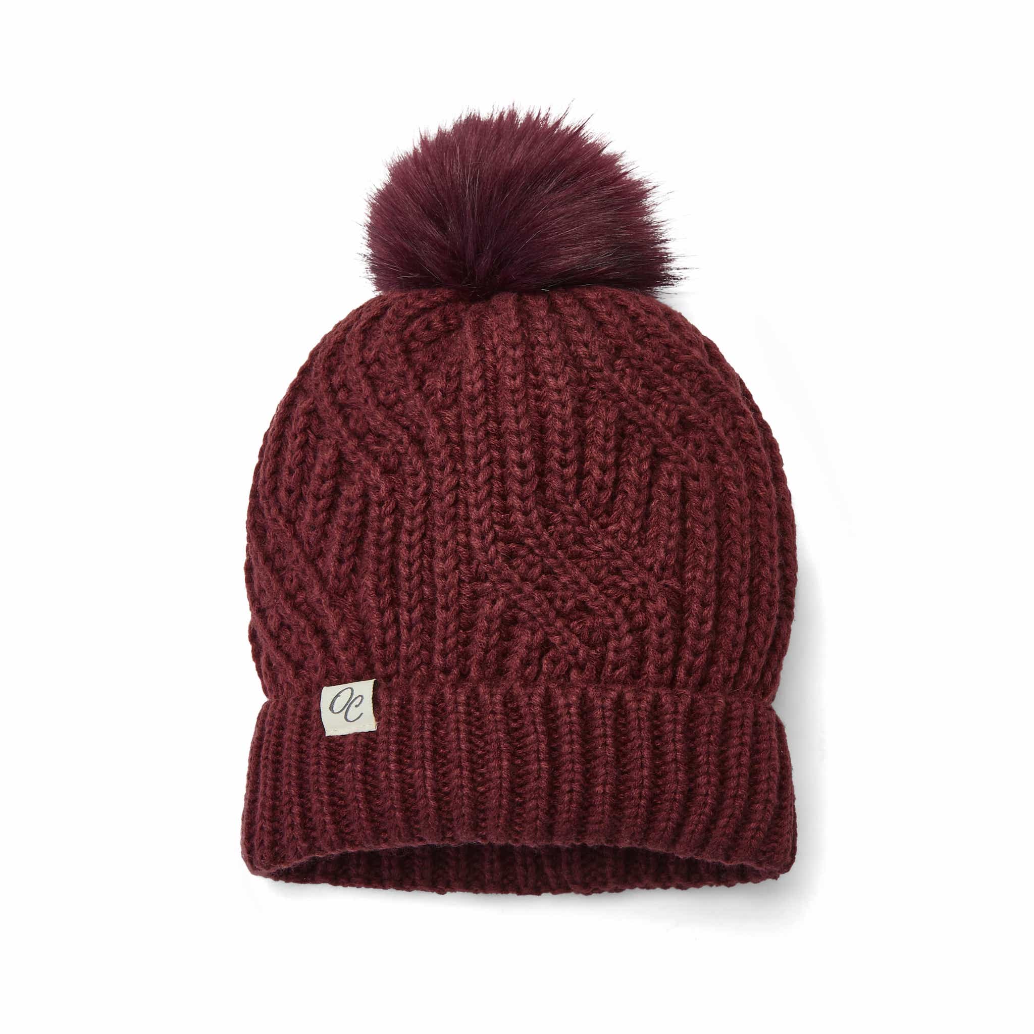 Artisan Burgundy Knit Beanie with Pom Pom Classics Pom Beanie – Love Your Melon main image 3