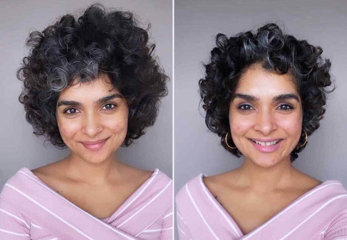 Honest Liz shows her before and after and explains how to dry curly hair