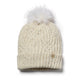 Only Curls Satin Lined Knitted Beanie Hat - Cream Fleck with Pom Pom