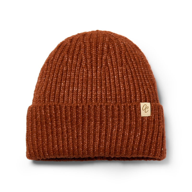 Satin Lined Knitted Beanie Hat Ella Burnt