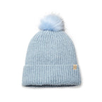 Only Curls Satin Lined Beanie with Pom - Carrie in Light Blue - Only Curls