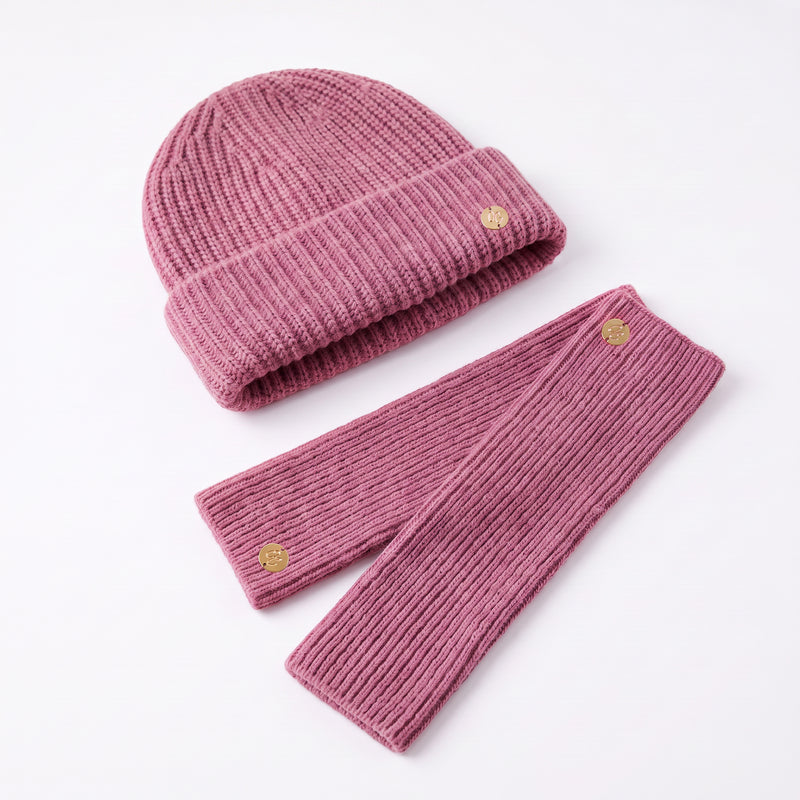 Dusty Pink Super Soft Satin Lined Beanie & Glove Set