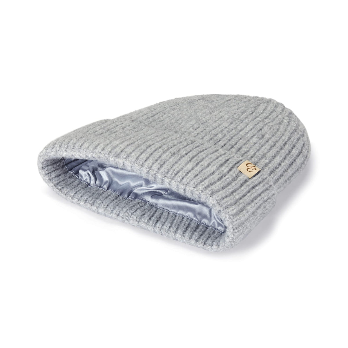 Only Curls Satin Lined Beanie - Ella in Grey