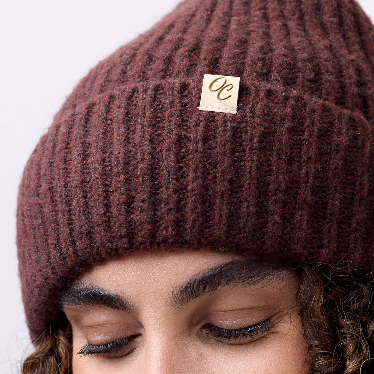 Only Curls Satin Lined Beanie - Ella in Burgundy