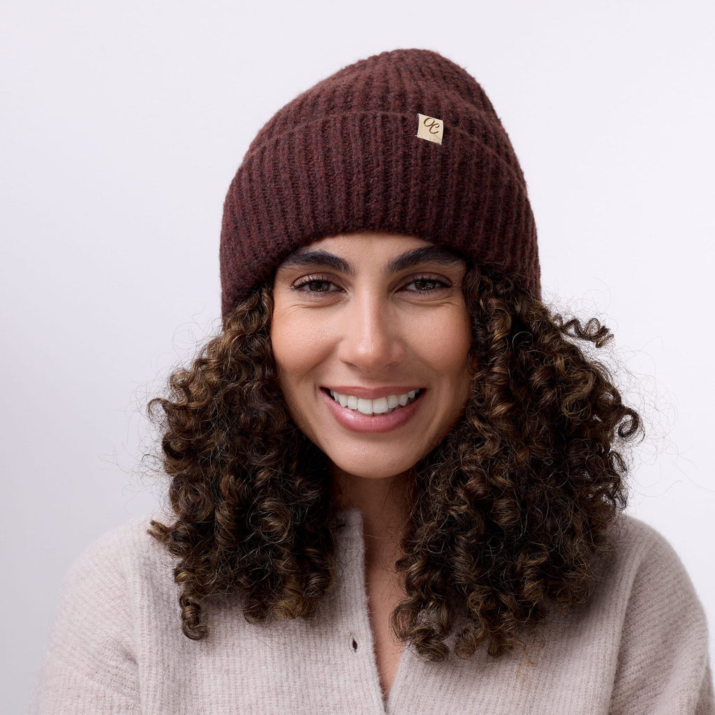 Only Curls Satin Lined Beanie - Ella in Burgundy - Only Curls