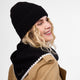 Only Curls Black Satin-Lined Blanket Stitch Triangle Scarf