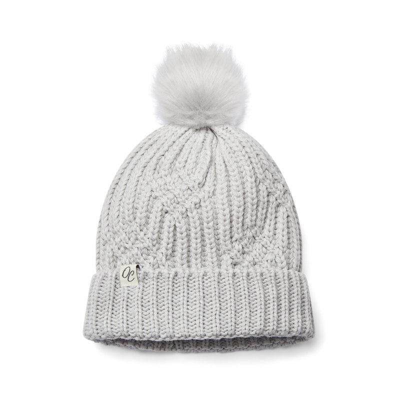 Satin Lined Knitted Beanie Hat Pom Pom