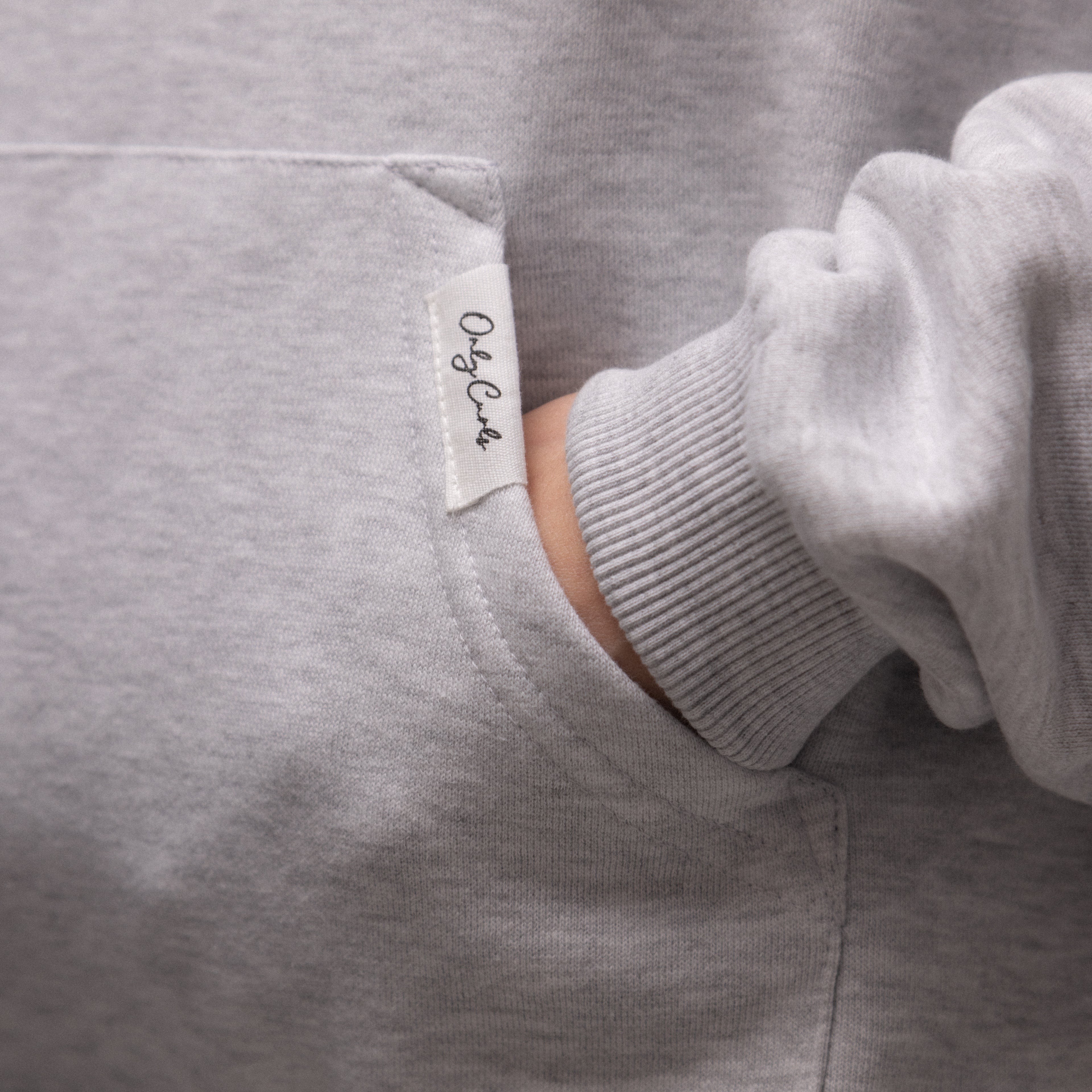 Only Curls Satin Lined Hoodie, Relaxed Fit - Grey Marl - Only Curls