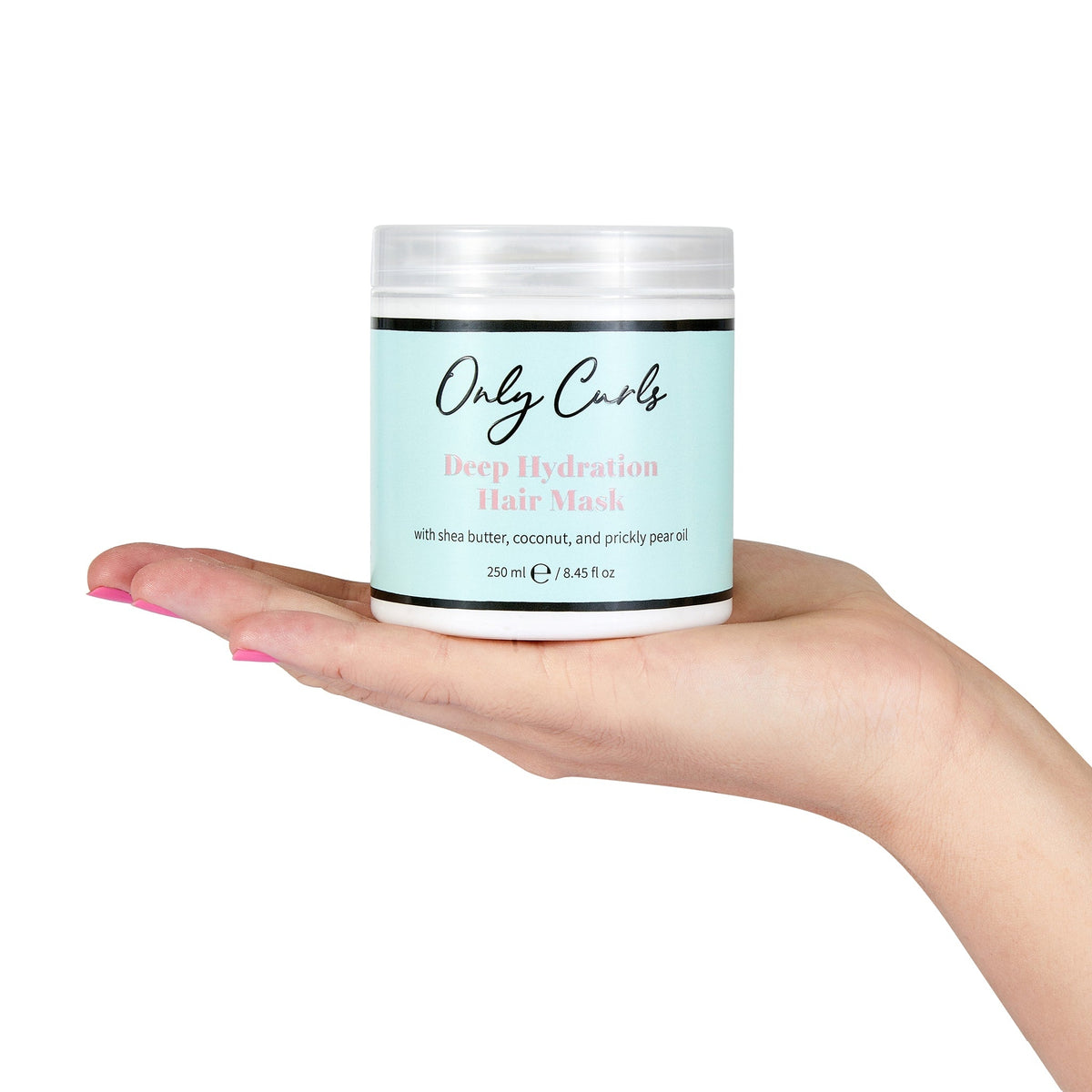 Only Curls Deep Hydration Hair Mask on hand - Only Curls Hand shot