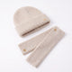 Only Curls Ivory Super Soft Satin-Lined Beanie & Glove Set