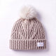 Little Curls Ivory Cable Knit Satin-Lined Beanie