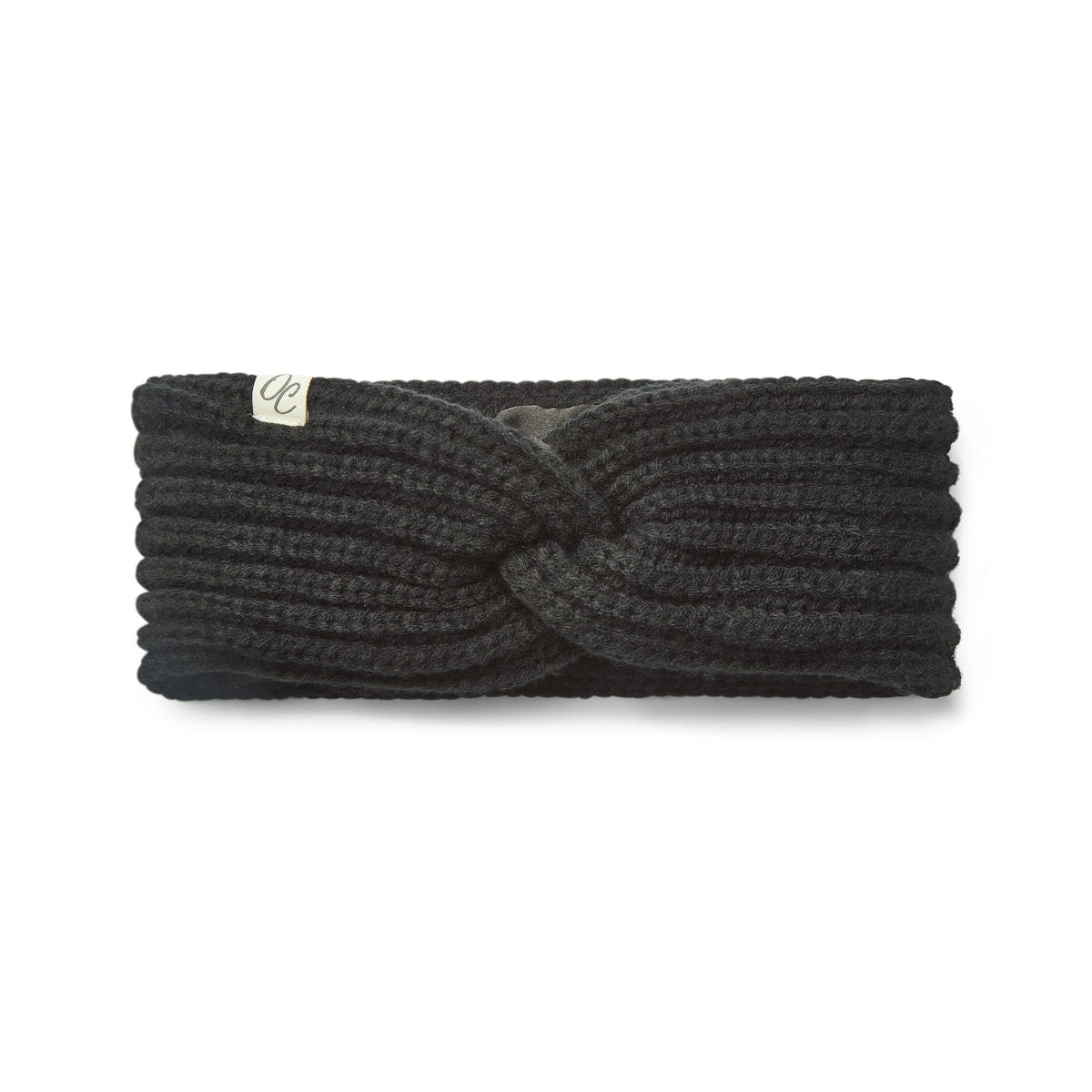 Only Curls Satin Lined Knitted Headband - Black - Only Curls