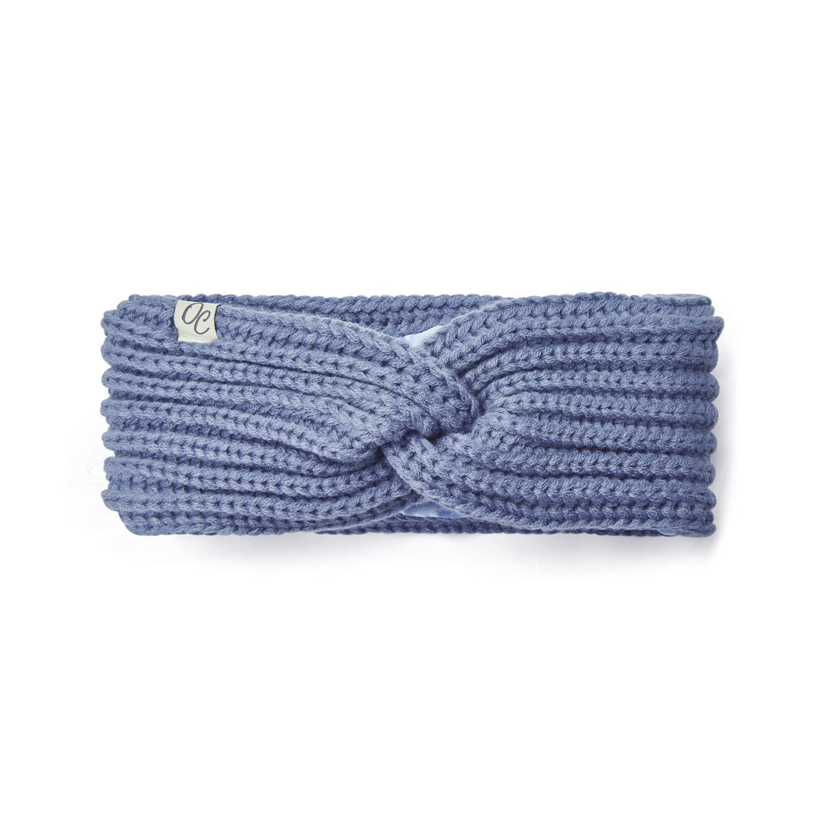 Only Curls Satin Lined Knitted Headband - Dusty Blue - Only Curls