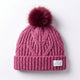 Little Curls Dusty Pink Cable Knit Satin-Lined Beanie