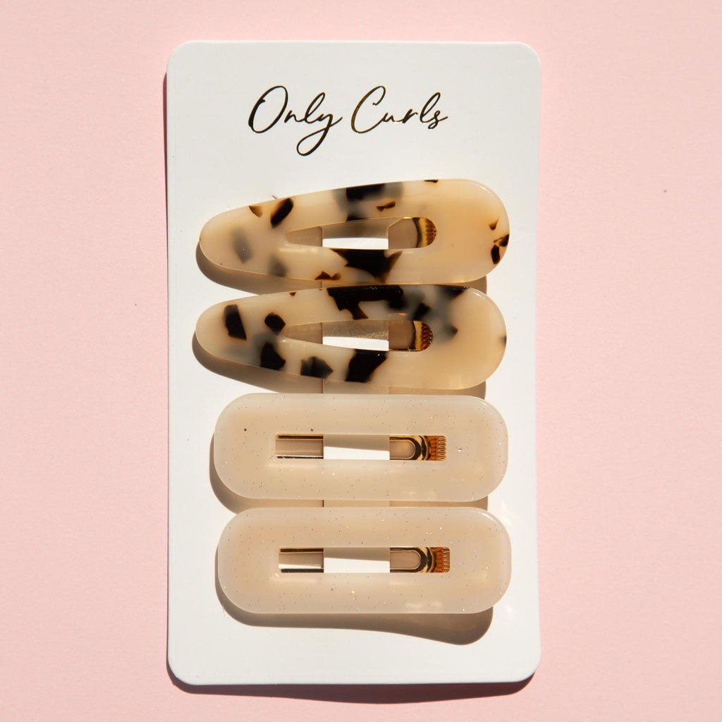 Only Curls 4-Pack Crocodile Hair Clips - Tort Speckle - Only Curls