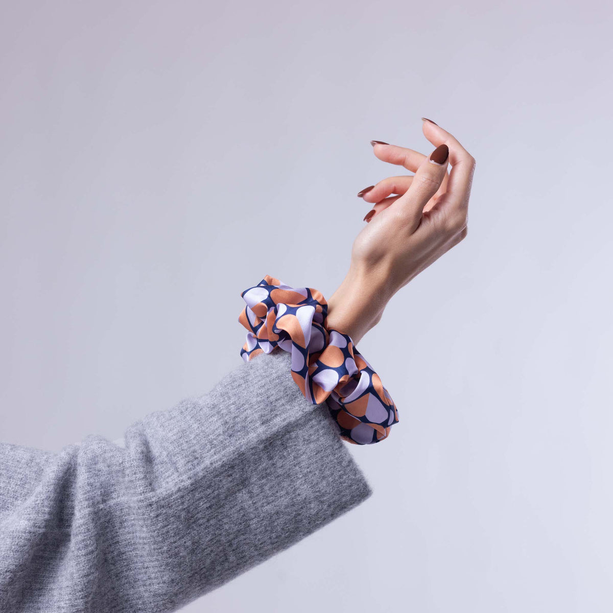 Only Curls Oversized Satin Scrunchies - Navy Hearts and Navy Twin Pack