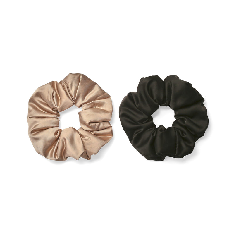 Satin Pillow Scrunchies Bronze Twin Pack