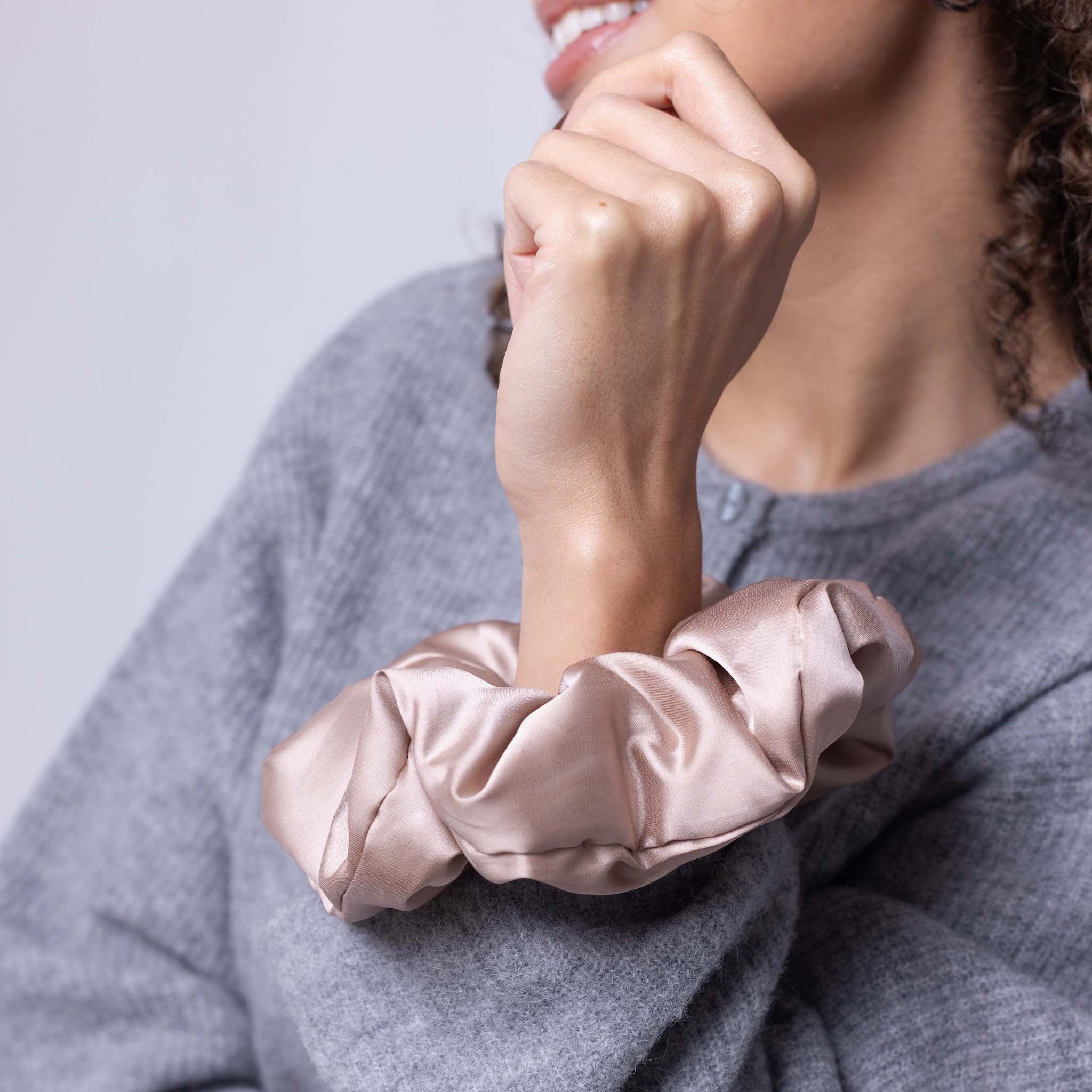 Only Curls Satin Pillow Scrunchies - Black and Bronze Twin Pack - Only Curls