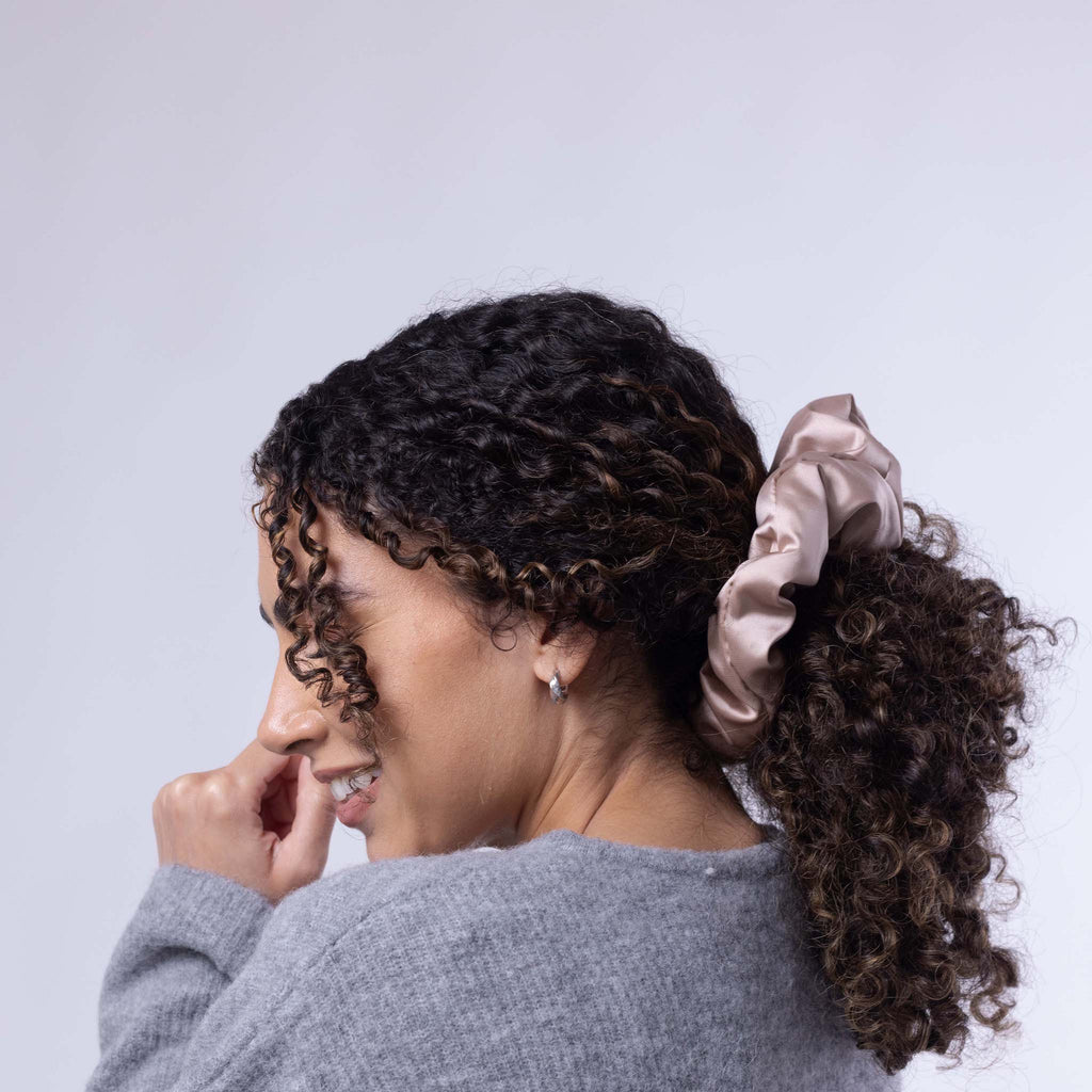 Only Curls Satin Pillow Scrunchies - Black and Bronze Twin Pack - Only Curls