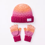 Little Curls Pink Ombre Satin-Lined Beanie & Glove Set - Only Curls