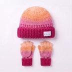 Little Curls Pink Ombre Satin-Lined Beanie & Glove Set - Only Curls