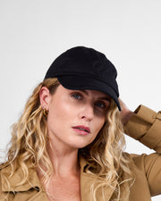 Satin Lined Baseball Hat (full cap) - Black