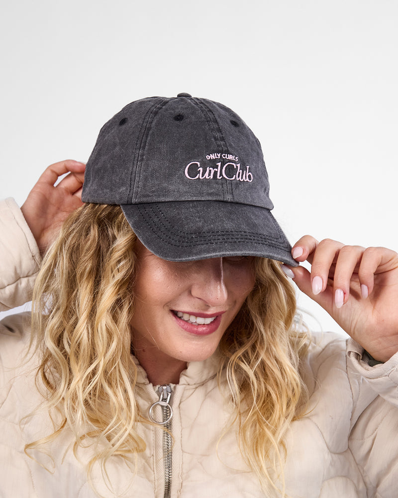 Satin Lined Baseball Hat Washed Curl Club