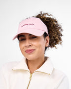 Satin Lined Baseball Hat (open back bow) - Dusty Pink Naturally Curly