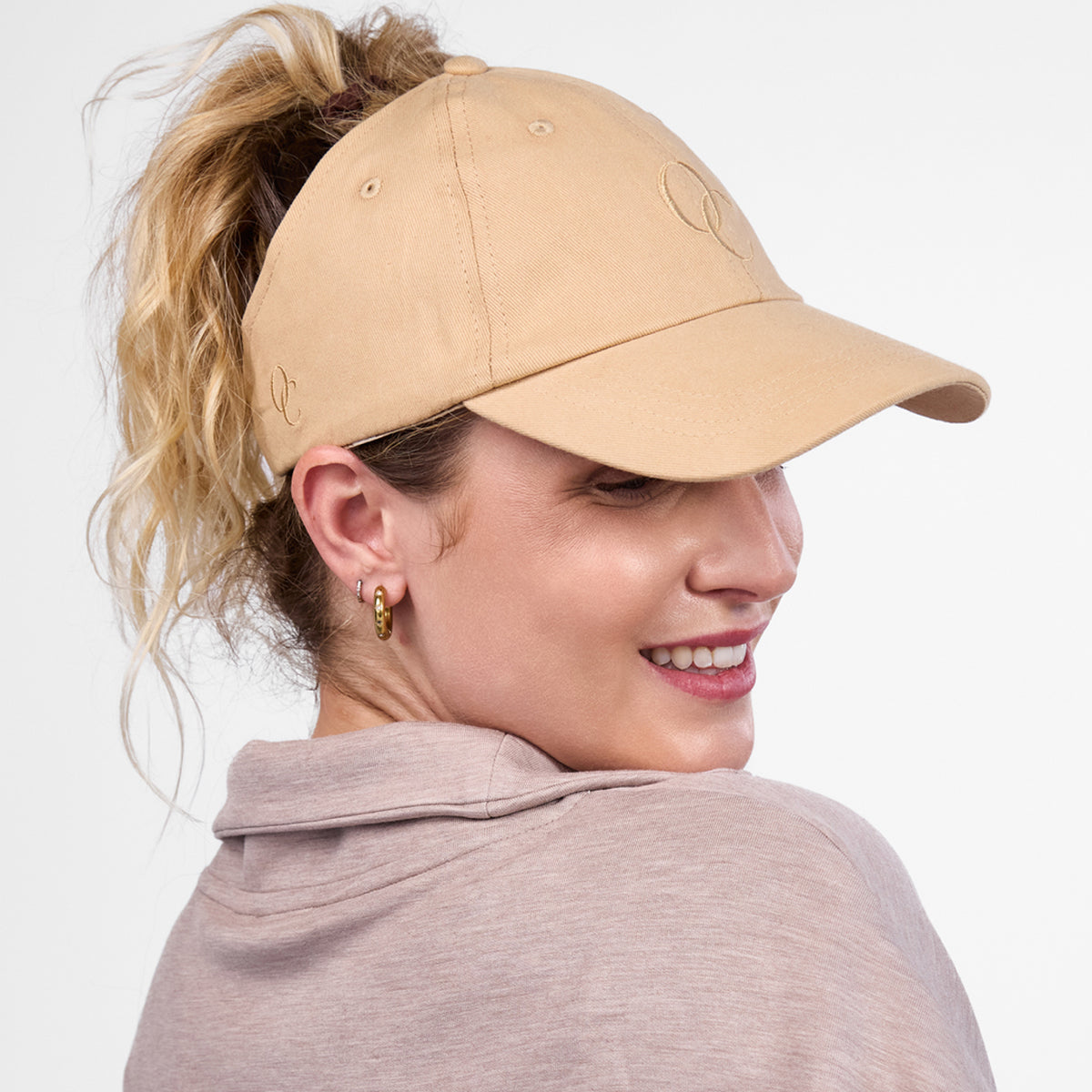 Satin Lined Baseball Hat (open back) - Caramel OC