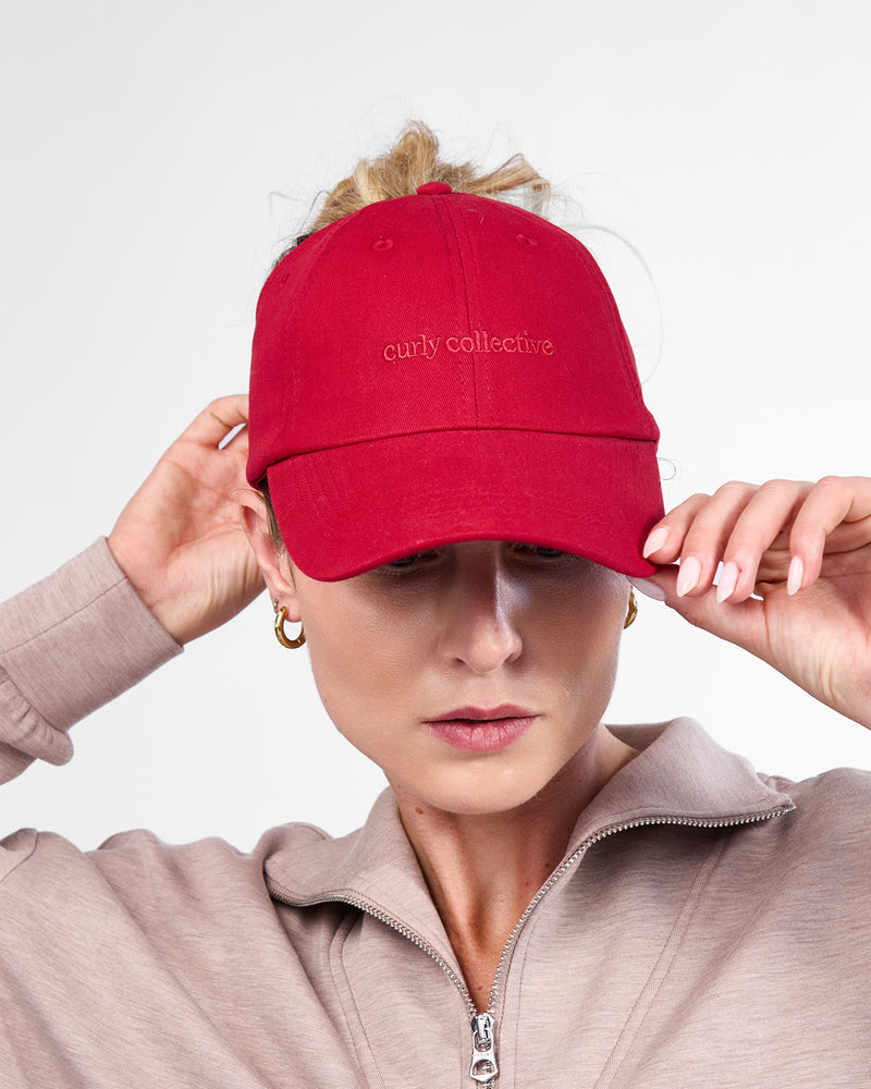 Satin Lined Baseball Hat Pomegranate Curl Collective