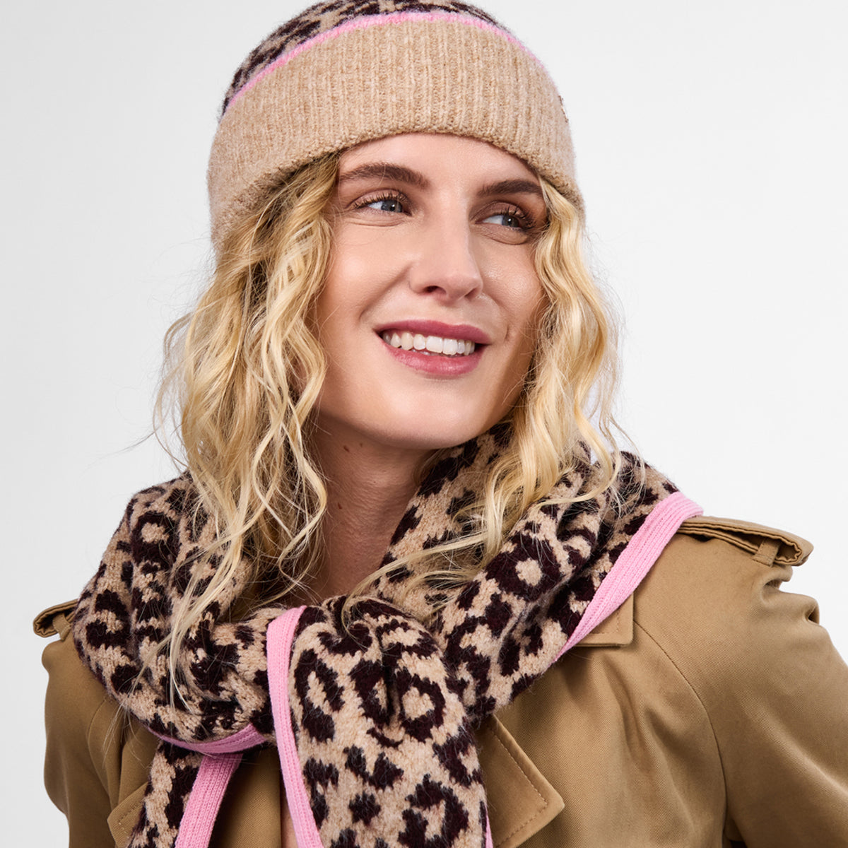 Only Curls Leopard Satin-Lined Beanie & Glove Set - Only Curls