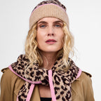 Only Curls Leopard Satin-Lined Triangle Scarf - Only Curls