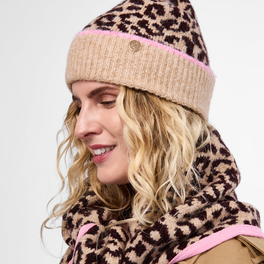 Only Curls Leopard Satin-Lined Beanie & Glove Set - Only Curls