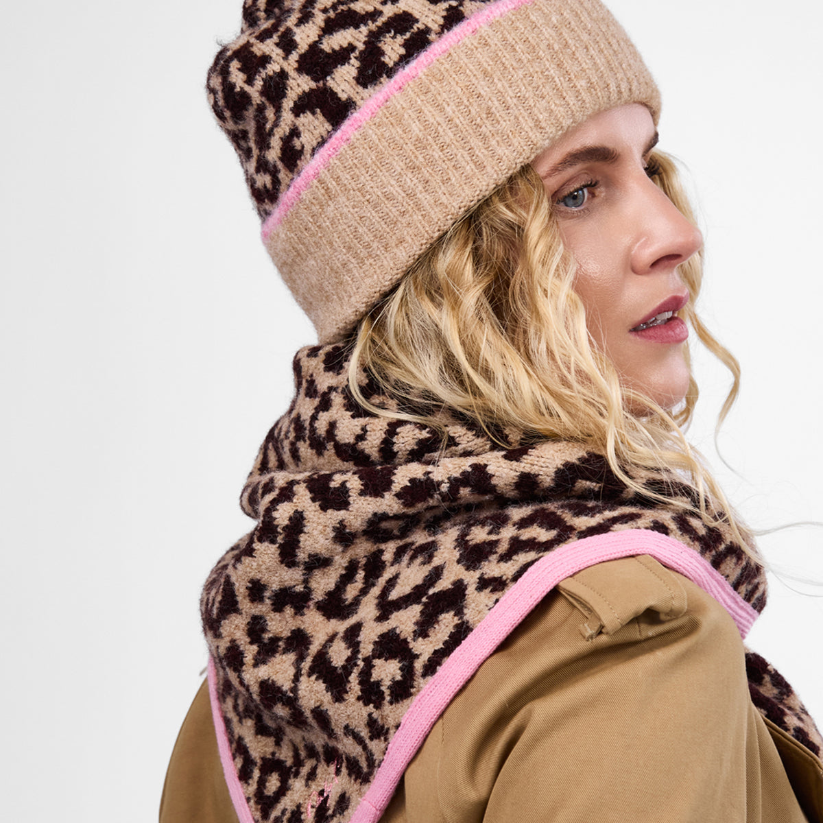 Only Curls Leopard Satin-Lined Beanie & Glove Set - Only Curls
