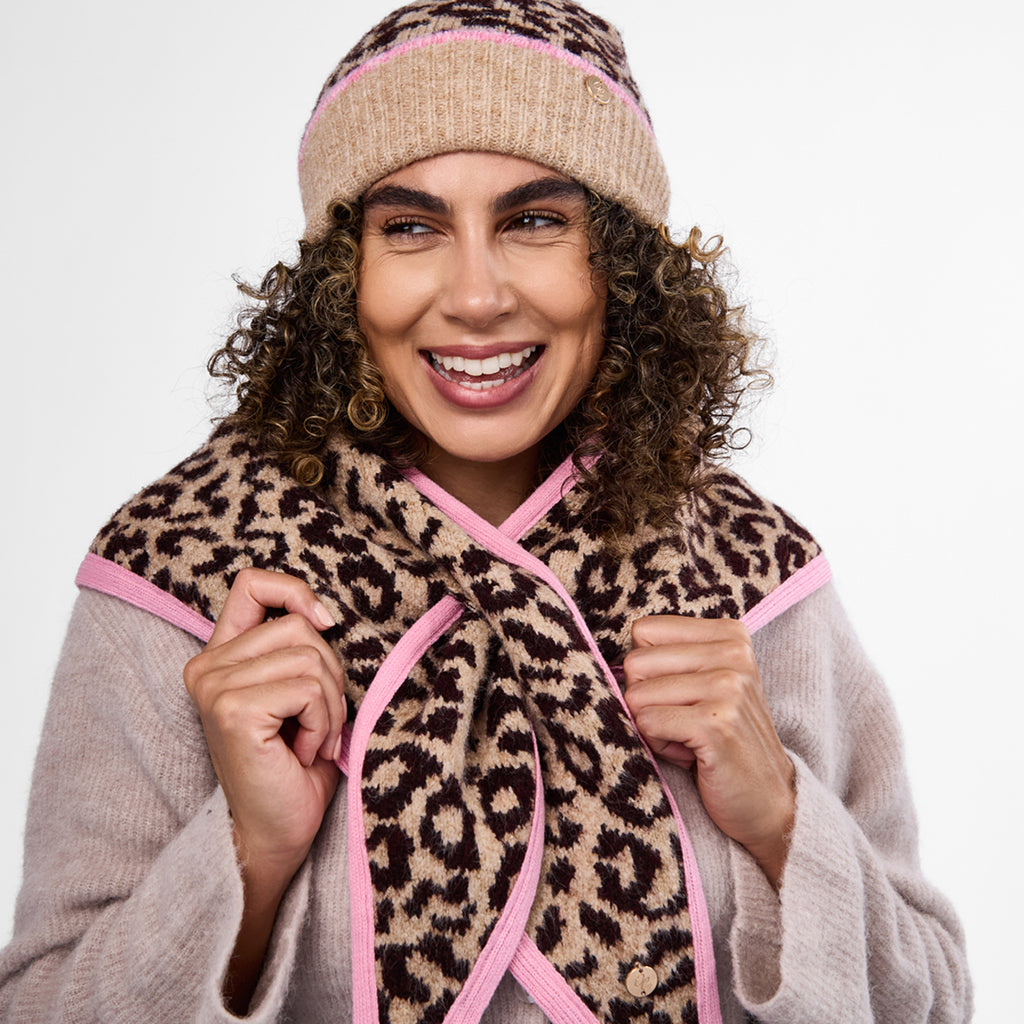 Only Curls Leopard Satin-Lined Beanie & Glove Set - Only Curls