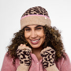Only Curls Leopard Satin-Lined Beanie & Glove Set - Only Curls