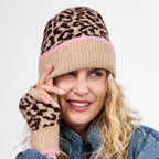 Only Curls Leopard Satin-Lined Beanie & Glove Set - Only Curls