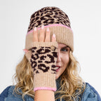 Only Curls Leopard Satin-Lined Beanie & Glove Set - Only Curls