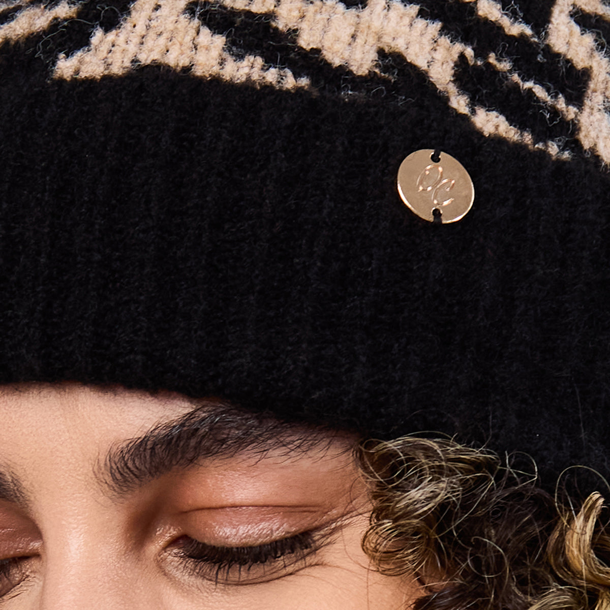 Only Curls Fluffy Leopard Satin-Lined Beanie - Only Curls