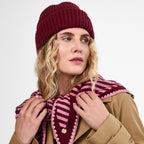 Only Curls Burgundy Stripe Satin-Lined Triangle Scarf - Only Curls
