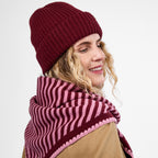Only Curls Burgundy Chunky Knit Satin-Lined Beanie - Only Curls