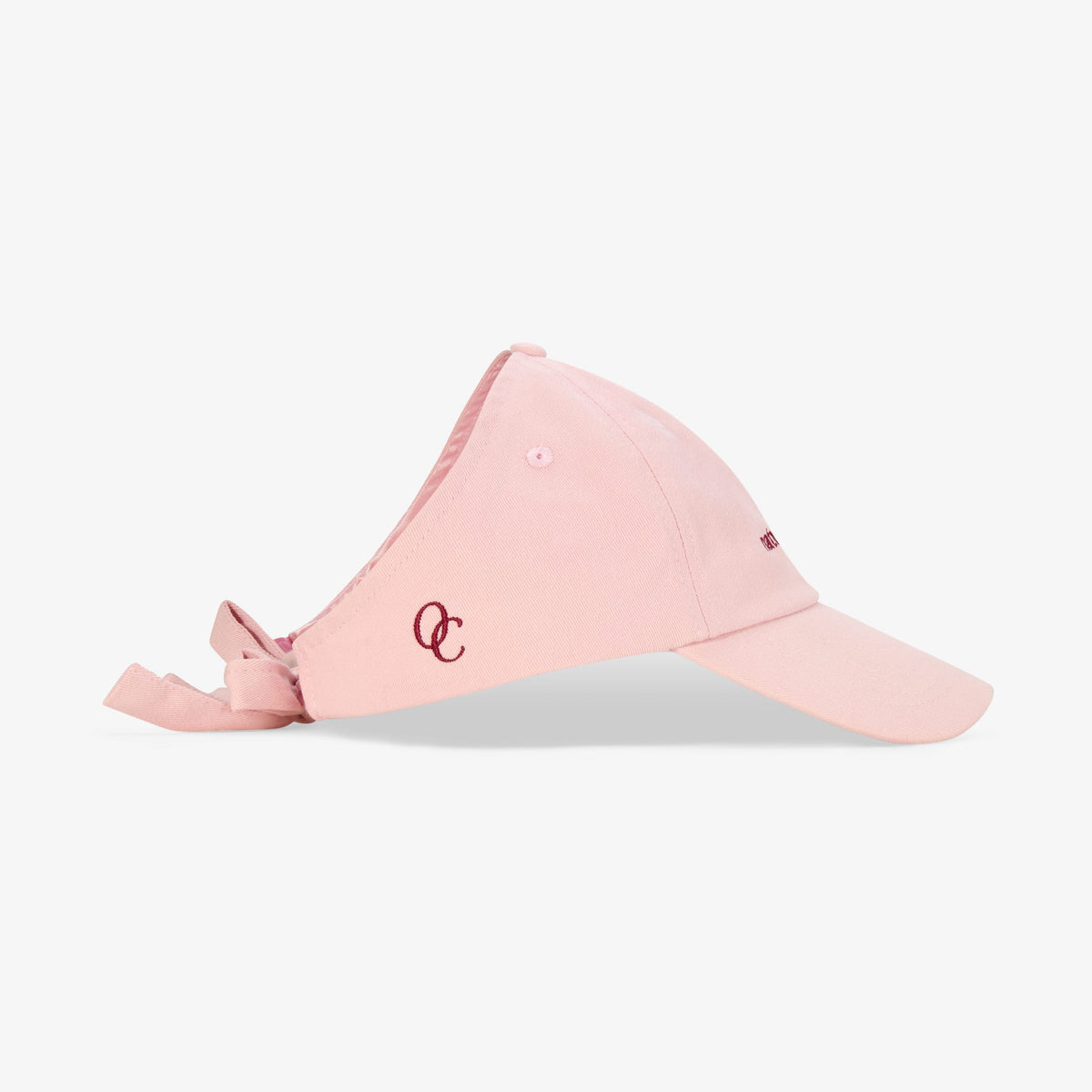 Satin Lined Baseball Hat (open back bow) - Dusty Pink Naturally Curly