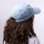 Only Curls Satin Lined Baseball Hat  - Denim Blue - Only Curls
