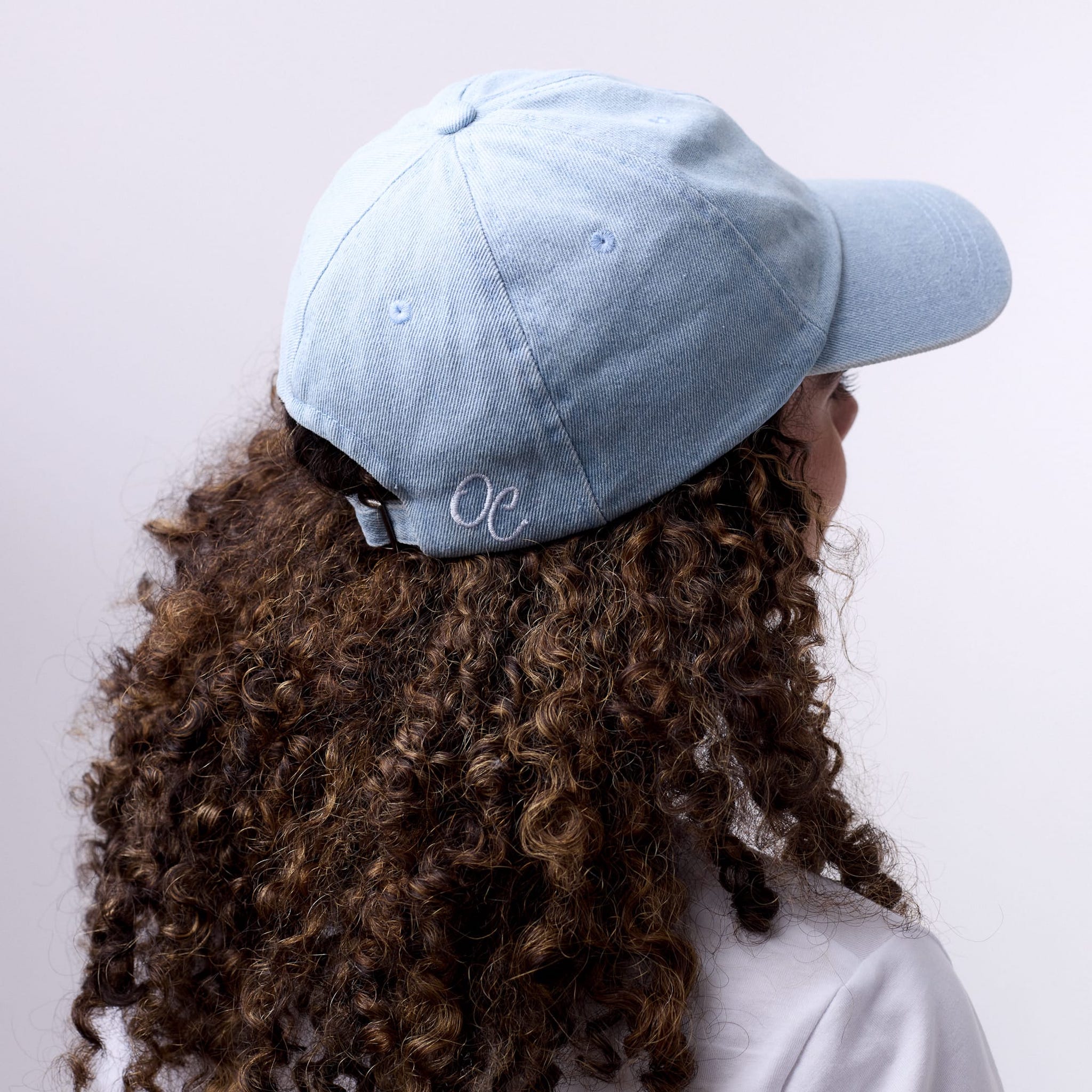 Only Curls Satin Lined Baseball Hat  - Denim Blue - Only Curls