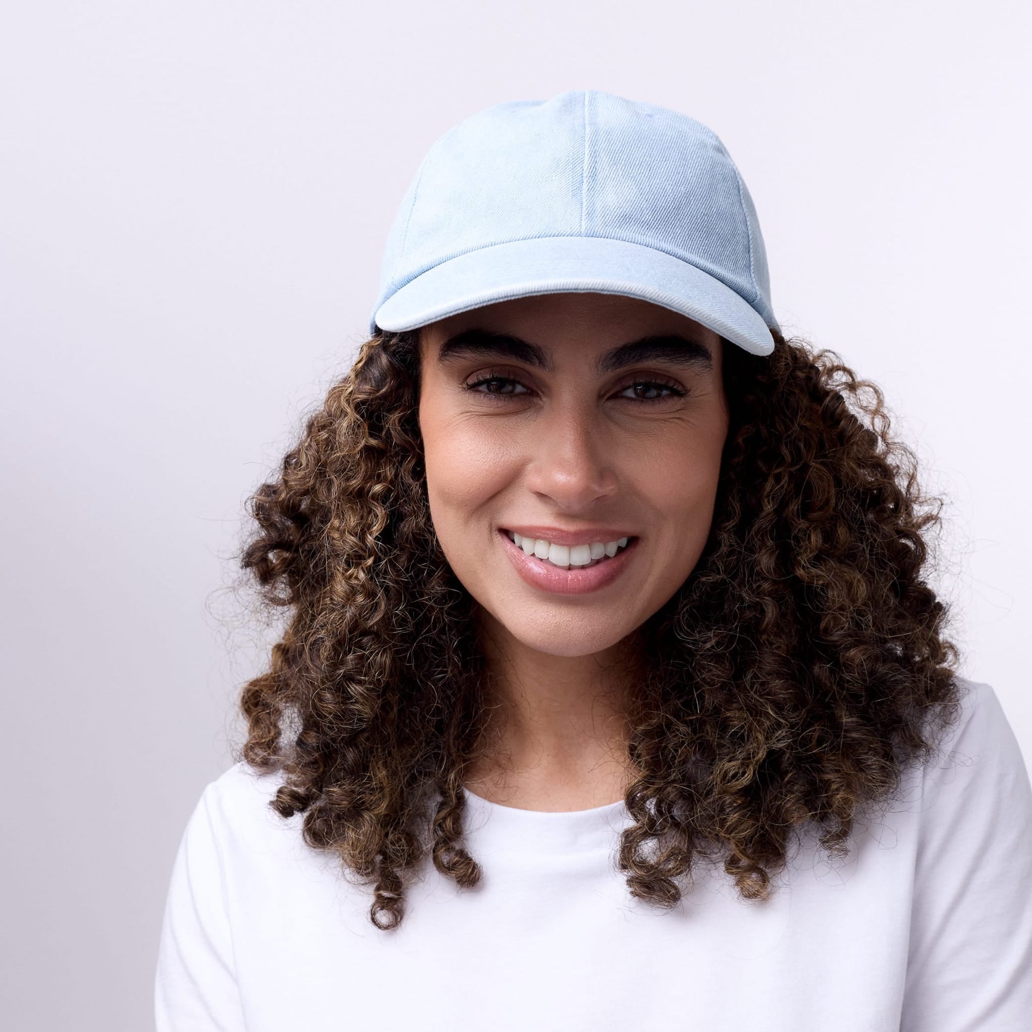 Only Curls Satin Lined Baseball Hat  - Denim Blue - Only Curls