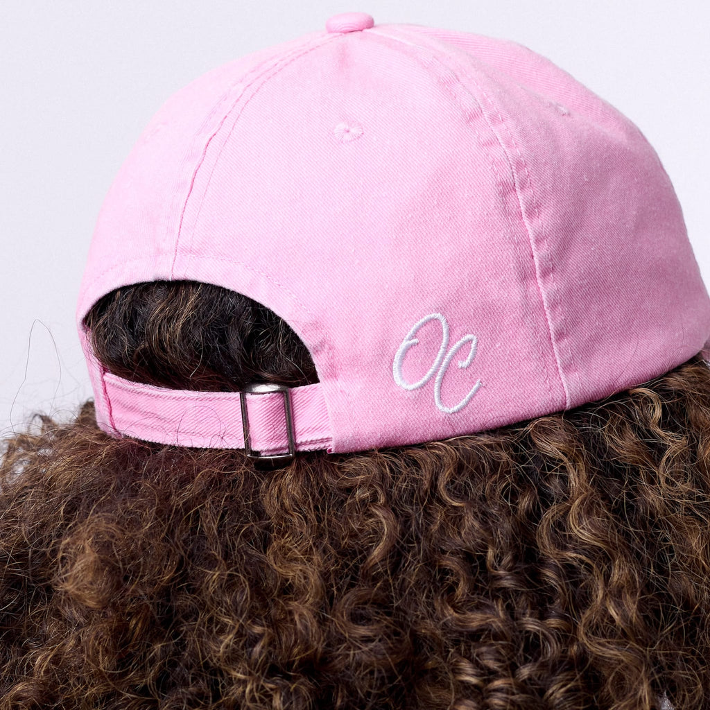 Hat Only Line Only Curls Satin Lined Baseball Hat - Washed Pink