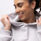 Only Curls Satin Lined Hoodie, Relaxed Fit - Grey Marl - Only Curls