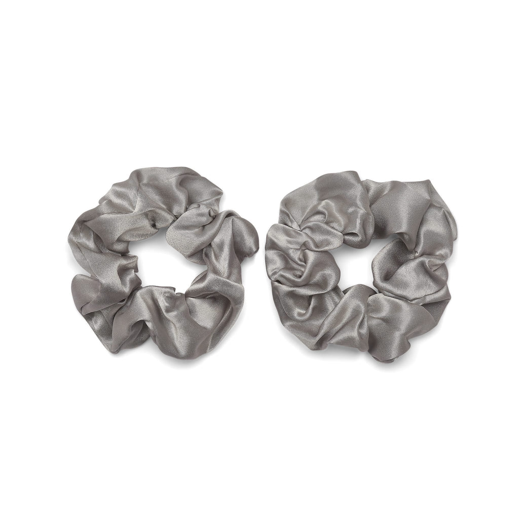 Only Curls Silk Scrunchies - Silver - Only Curls