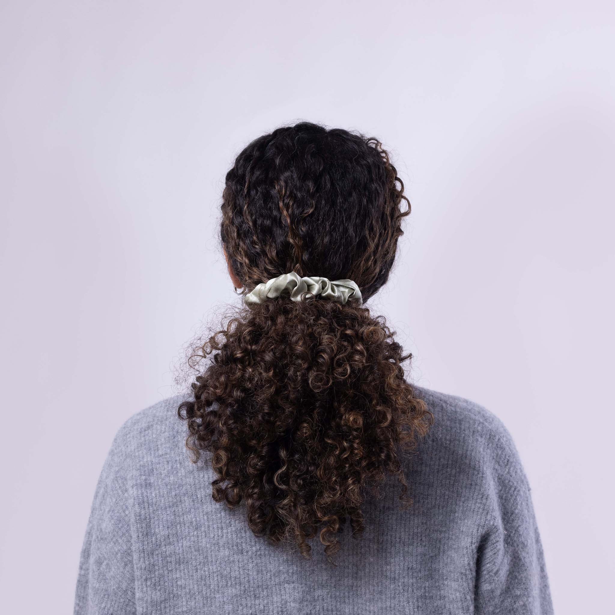 Only Curls Silk Scrunchies - Sage Green - Only Curls