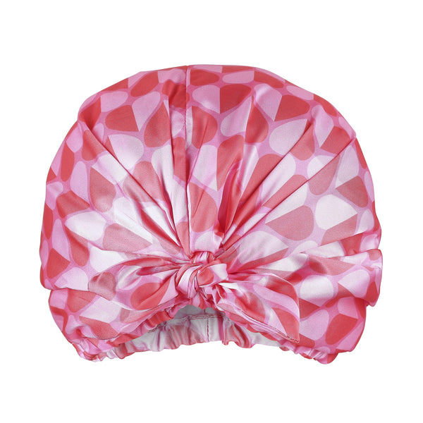 Only Curls Satin Sleep Turban - Pink Hearts